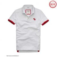 heren abercrombie and fitch korte polo t-shirt wit rood moose logo Overhemd Casual tv8no544